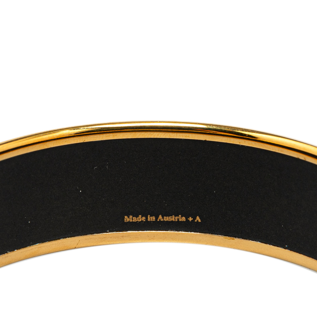 Wide Enamel Cheval Et Harnais Bangle Black - Gaby Paris