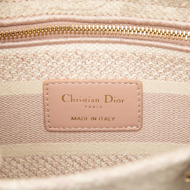 Dior brodé De Jouy Lady D-Lite Moyen Rose – vue 5 – GABY PARIS