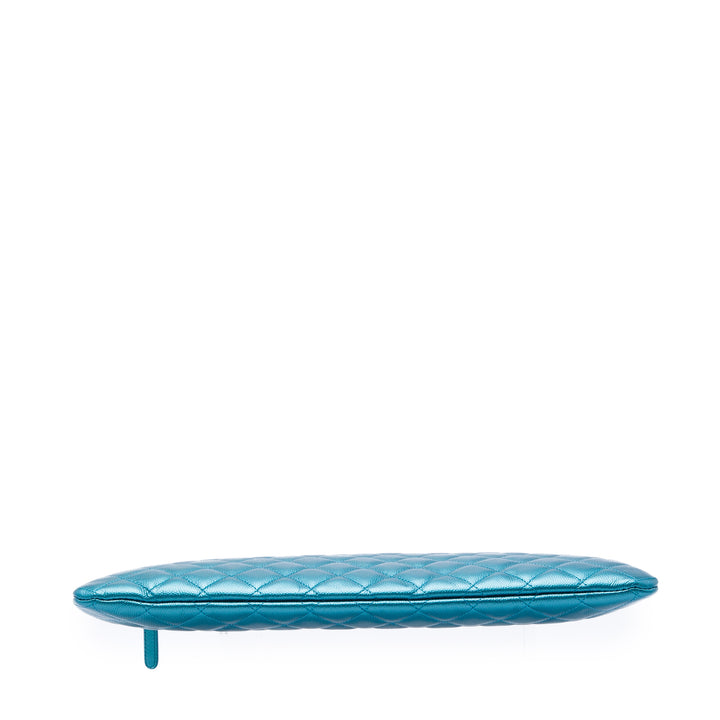 Matelassé Métallisé Boy O Étui Pochette Grand Cuir caviar Bleu