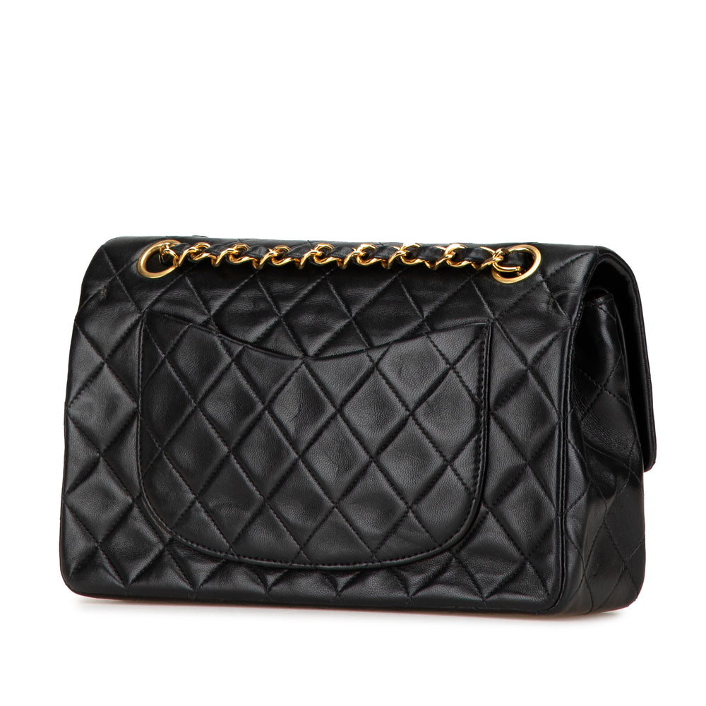 Small Classic Lambskin Double Flap Black - Gaby Paris