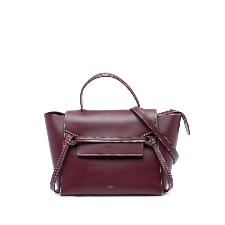 Celine Ceinture Double Surpiqué Mini Cuir de veau lisse Rouge – vue principale – GABY PARIS