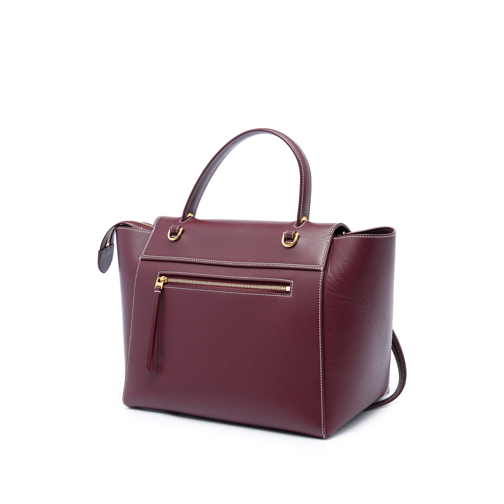 Celine Ceinture Double Surpiqué Mini Cuir de veau lisse Rouge – vue 2 – GABY PARIS