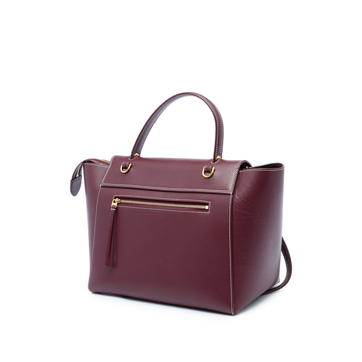 Celine Ceinture Double Surpiqué Mini Cuir de veau lisse Rouge – vue 2 – GABY PARIS