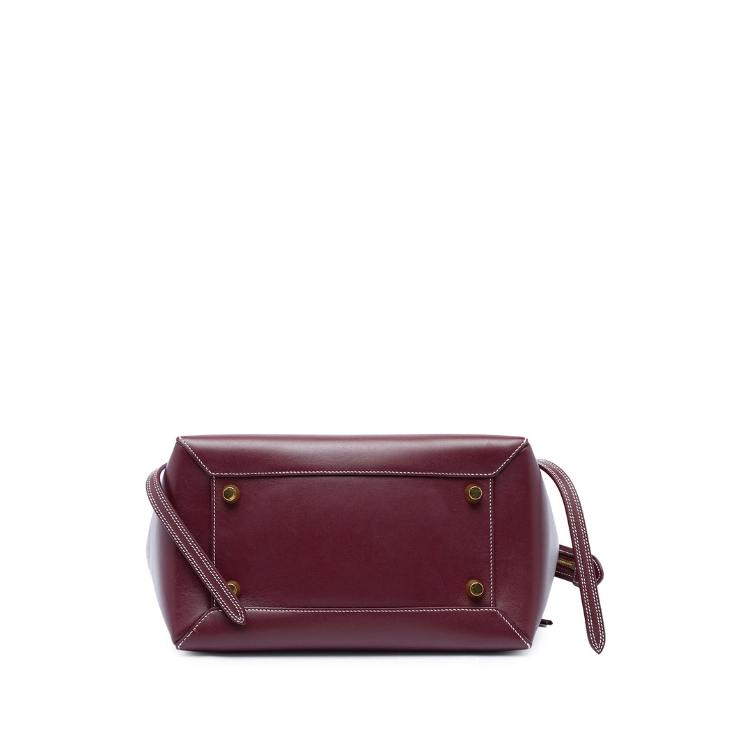Celine Ceinture Double Surpiqué Mini Cuir de veau lisse Rouge – vue 3 – GABY PARIS