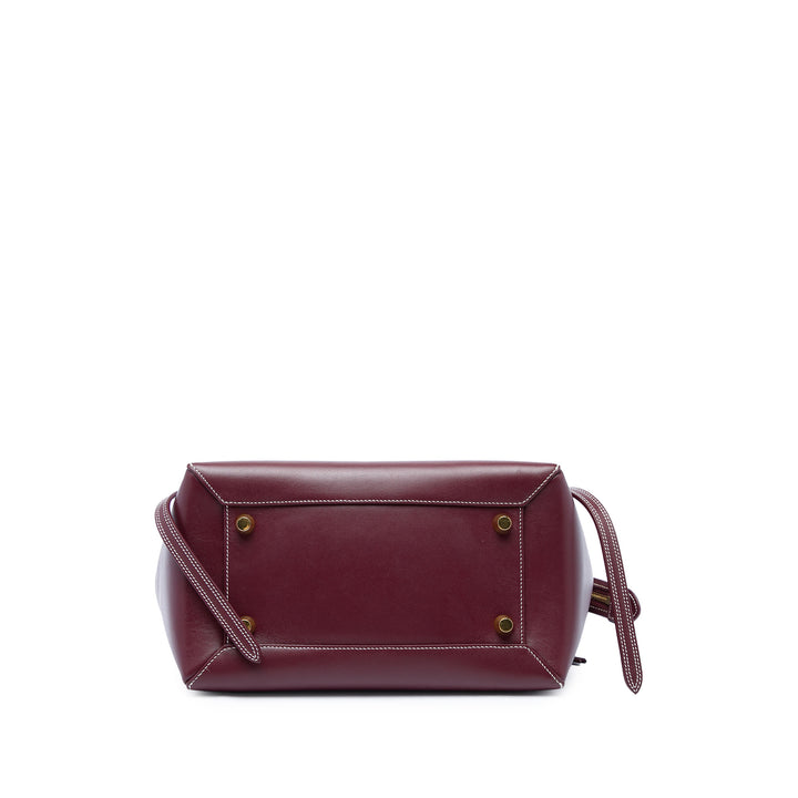 Celine Ceinture Double Surpiqué Mini Cuir de veau lisse Rouge – vue 3 – GABY PARIS