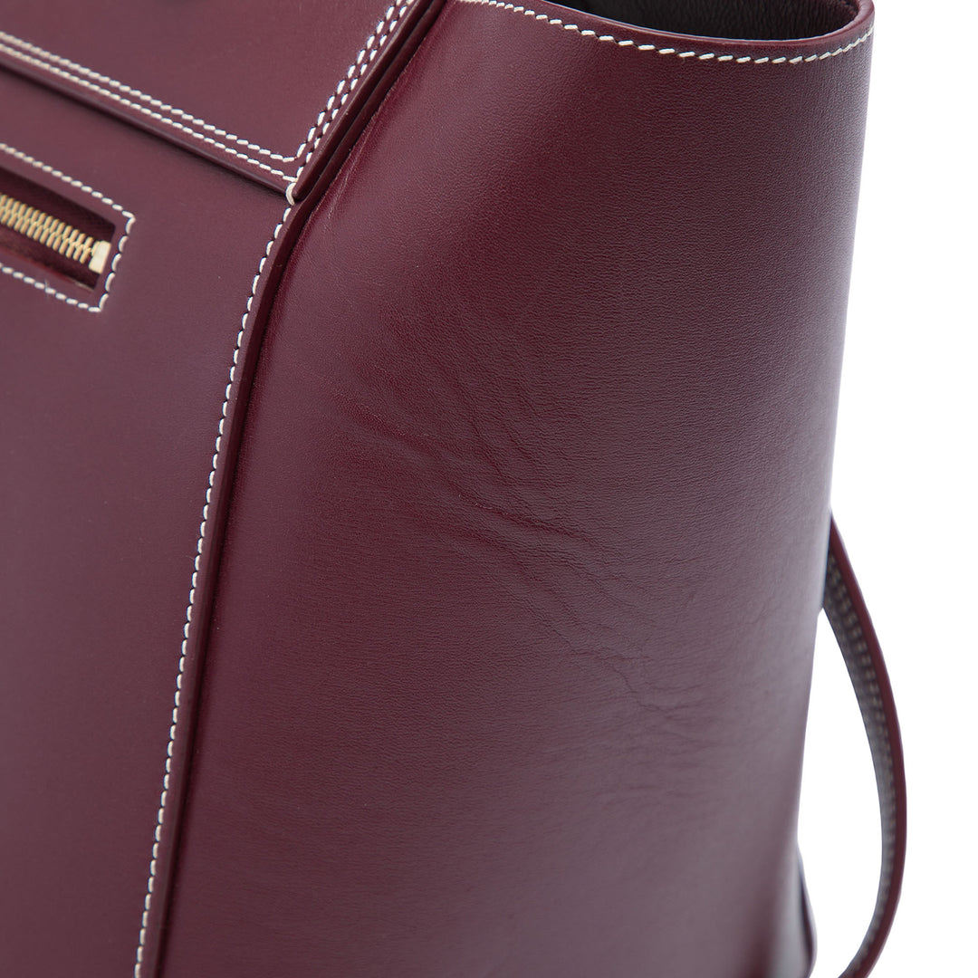 Celine Ceinture Double Surpiqué Mini Cuir de veau lisse Rouge – vue 5 – GABY PARIS