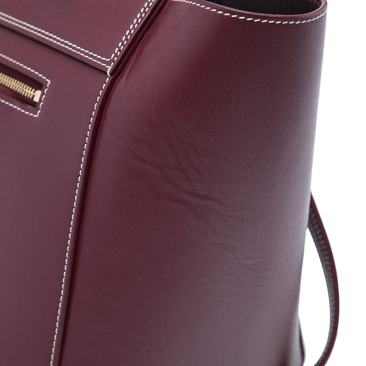 Celine Ceinture Double Surpiqué Mini Cuir de veau lisse Rouge – vue 5 – GABY PARIS