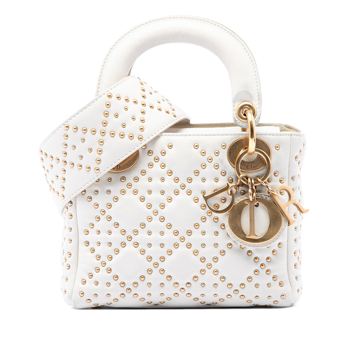 Dior Mini Cuir d’agneau Cannage clouté Supple Lady Dior