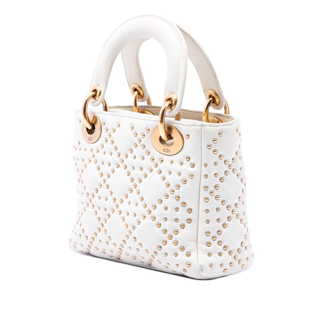 Dior Mini Cuir d’agneau Cannage clouté Supple Lady Dior