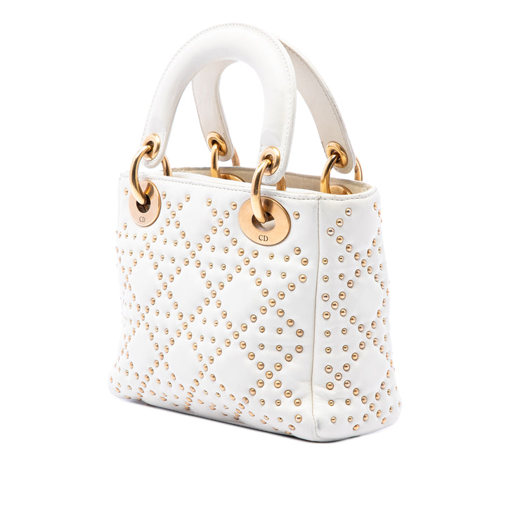 Dior Mini Cuir d’agneau Cannage clouté Supple Lady Dior