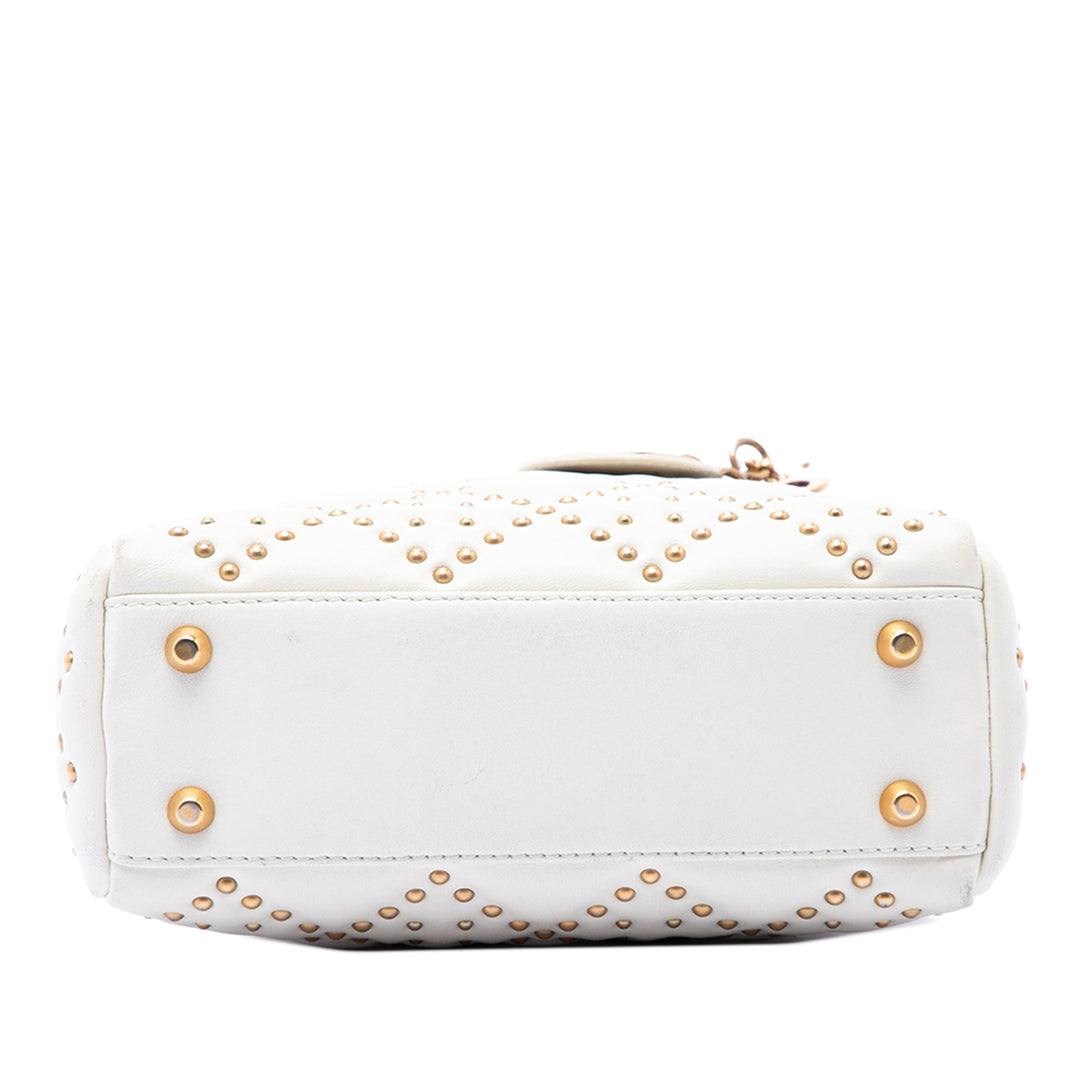 Dior Mini Cuir d’agneau Cannage clouté Supple Lady Dior