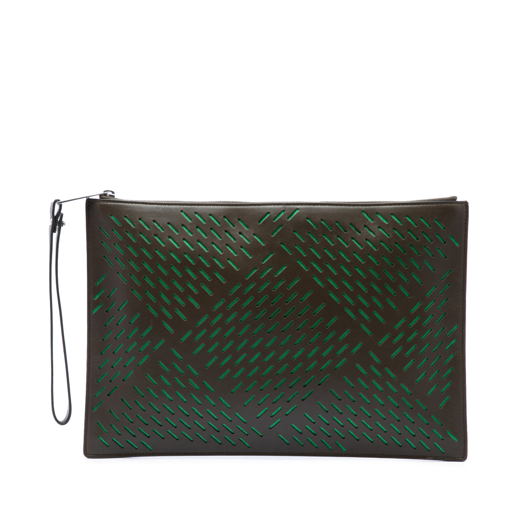 Bottega Veneta Pochette perforé Marron – vue principale – GABY PARIS