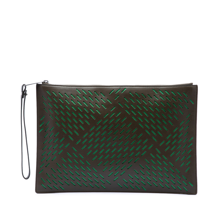 Bottega Veneta Pochette perforé Marron – vue principale – GABY PARIS