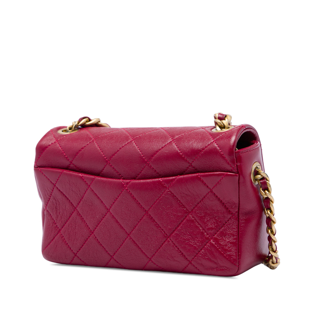 Matelassé brillant Fashion Therapy à rabat Petit Cuir d'agneau Rose