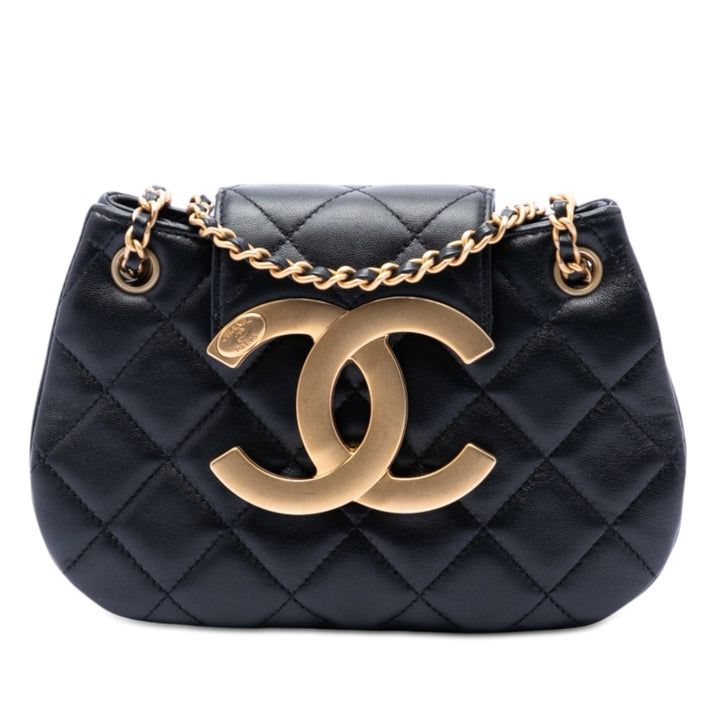 Chanel Matelassé Giant CC Chaîne Compartment Sac Messenger Petit Cuir d'agneau