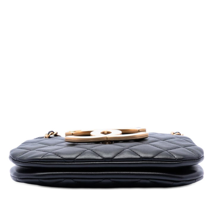 Chanel Matelassé Giant CC Chaîne Compartment Sac Messenger Petit Cuir d'agneau