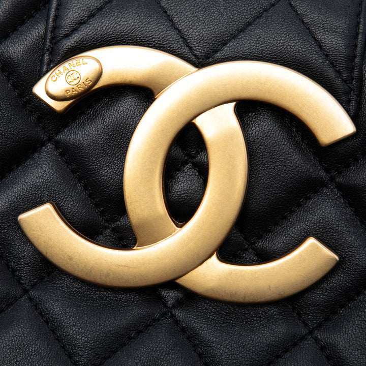 Chanel Matelassé Giant CC Chaîne Compartment Sac Messenger Petit Cuir d'agneau