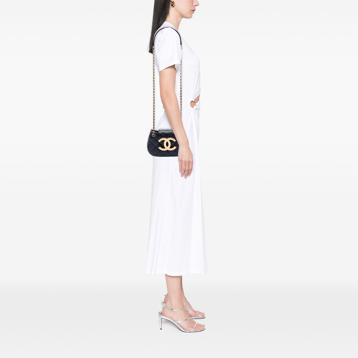 Chanel Matelassé Giant CC Chaîne Compartment Sac Messenger Petit Cuir d'agneau