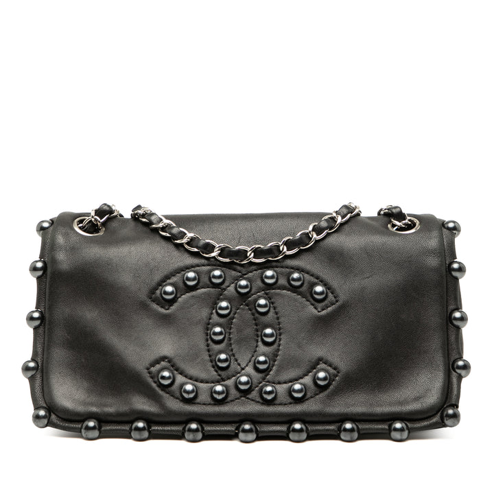 Chanel Cuir d’agneau Pearl Obsession Flap Noir