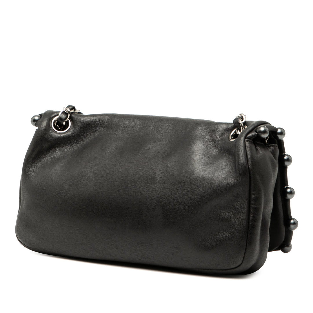 Chanel Cuir d’agneau Pearl Obsession Flap Noir