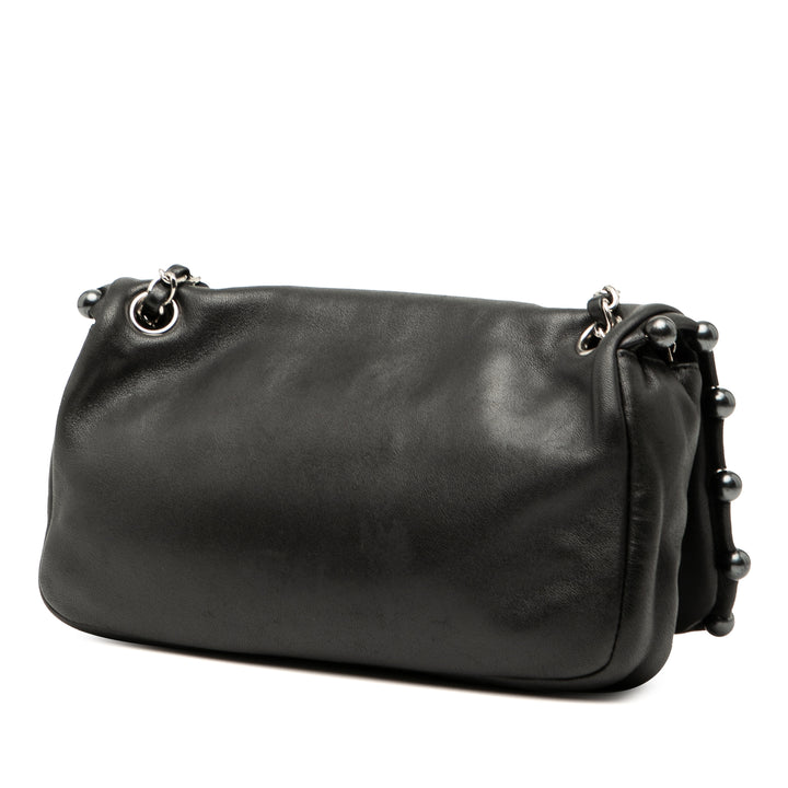 Chanel Cuir d’agneau Pearl Obsession Flap Noir