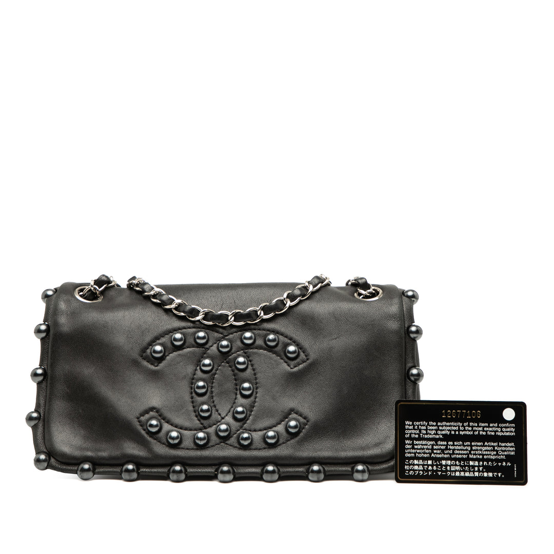 Chanel Cuir d’agneau Pearl Obsession Flap Noir