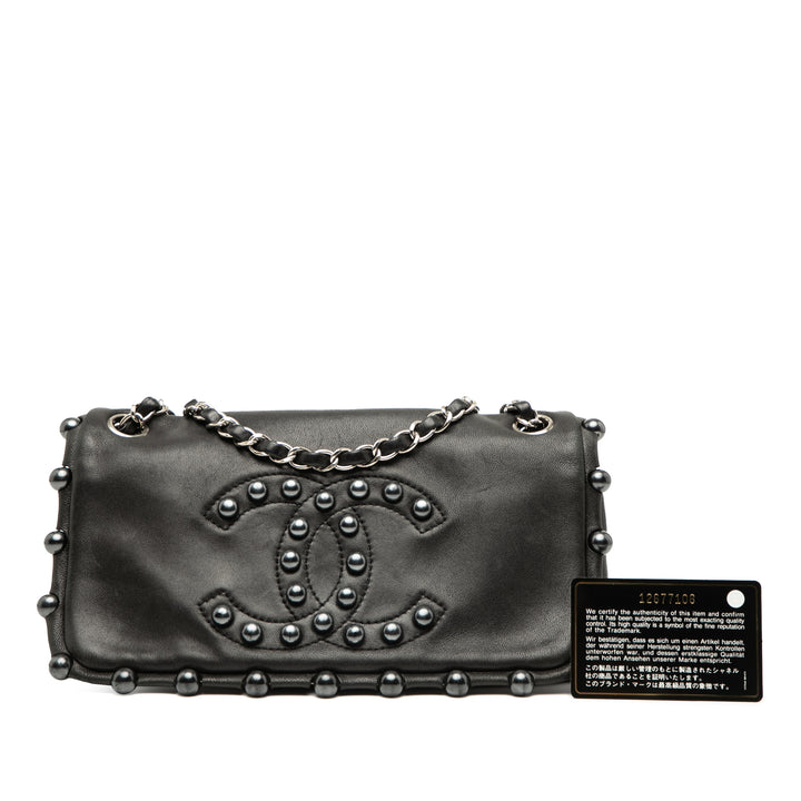 Chanel Cuir d’agneau Pearl Obsession Flap Noir