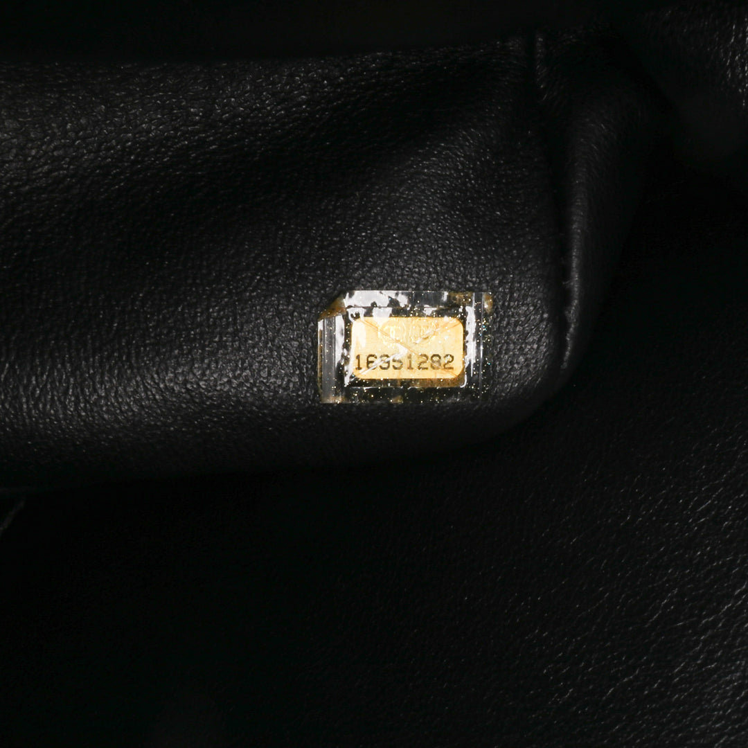 Jumbo Classic Patent Double Flap Black - Gaby Paris
