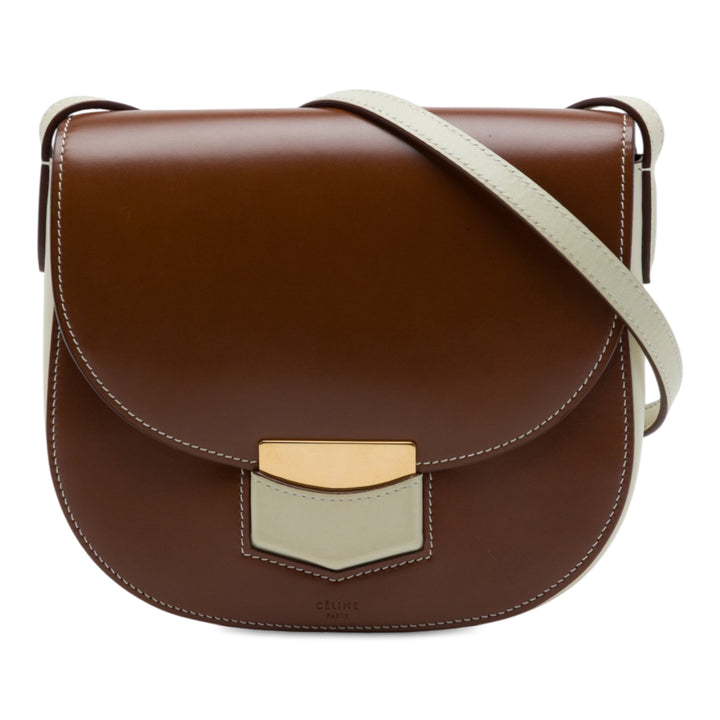 Bicolore Glacé Trotteur Sac Petit Cuir de veau Marron