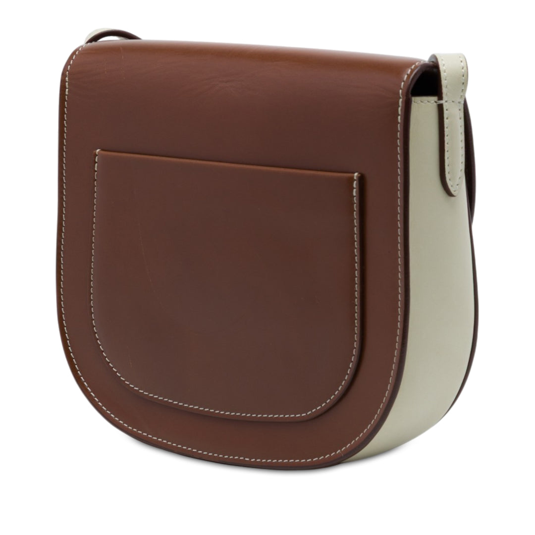 Bicolore Glacé Trotteur Sac Petit Cuir de veau Marron