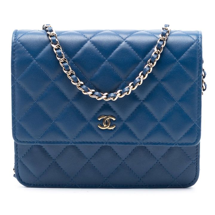 Chanel CC Square Matelassé Cuir d’agneau Wallet on Chain