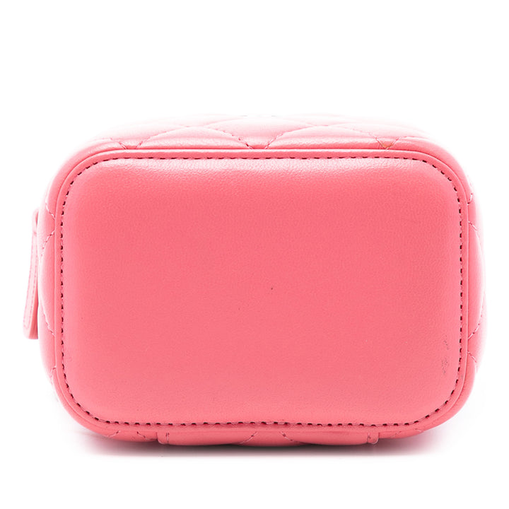 Chanel Matelassé Vanity avec chaîne Mini Cuir d'agneau