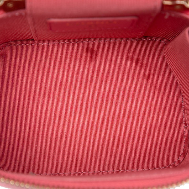 Chanel Matelassé Vanity avec chaîne Mini Cuir d'agneau