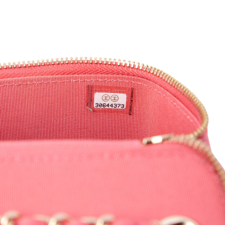 Chanel Matelassé Vanity avec chaîne Mini Cuir d'agneau