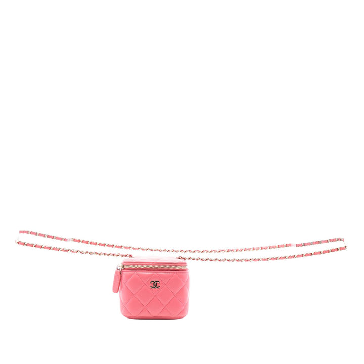 Chanel Matelassé Vanity avec chaîne Mini Cuir d'agneau