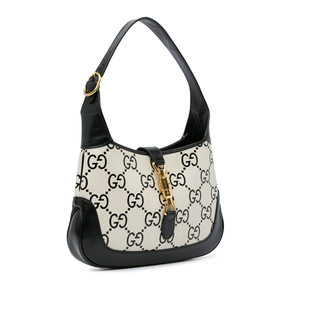 Small GG Print Leather Jackie 1961 White - Gaby Paris