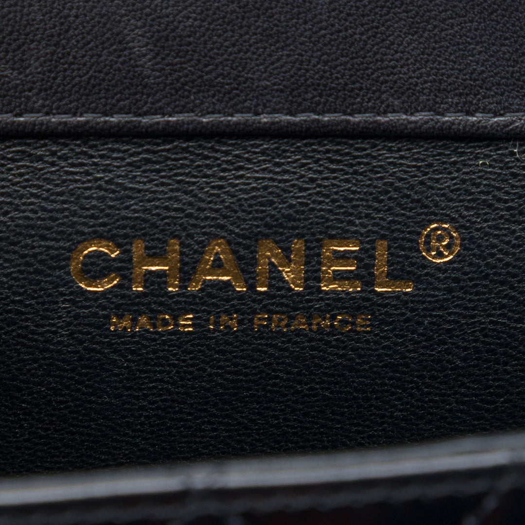 Chanel Micro CC Matelassé brillant Cuir de veau Simple rabat