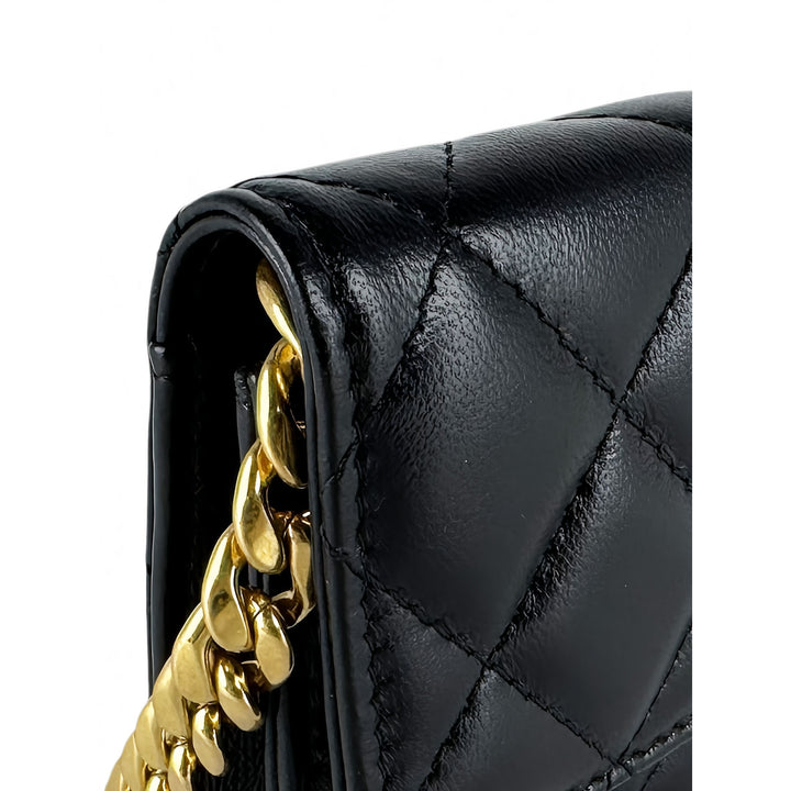 Chanel Matelassé Resin Perle Chaîne à rabat Mini Cuir d'agneau Noir – vue 8 – GABY PARIS