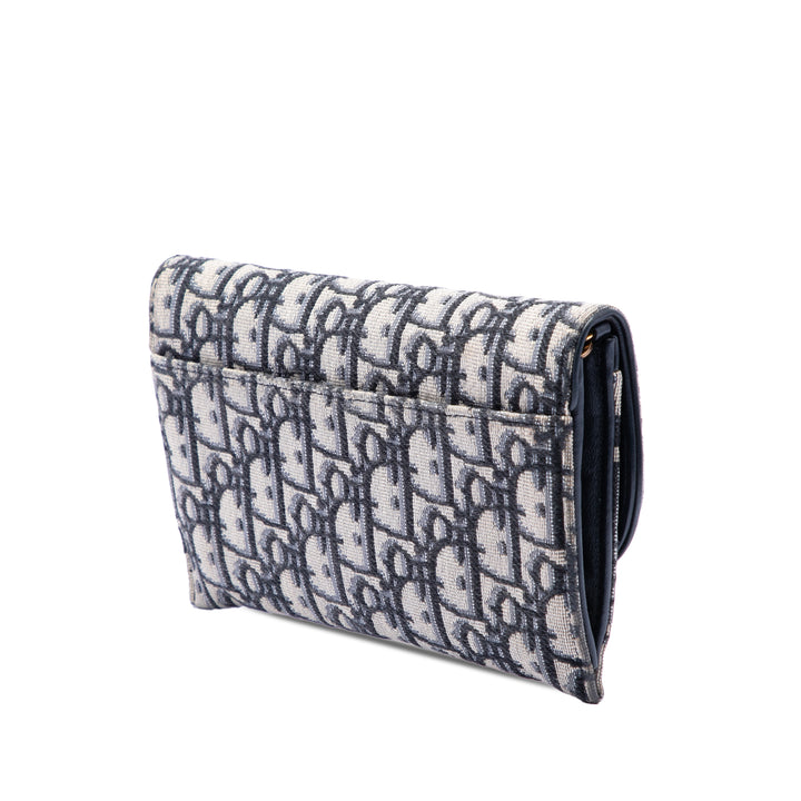 Dior Oblique Toile Saddle Wallet on Chain