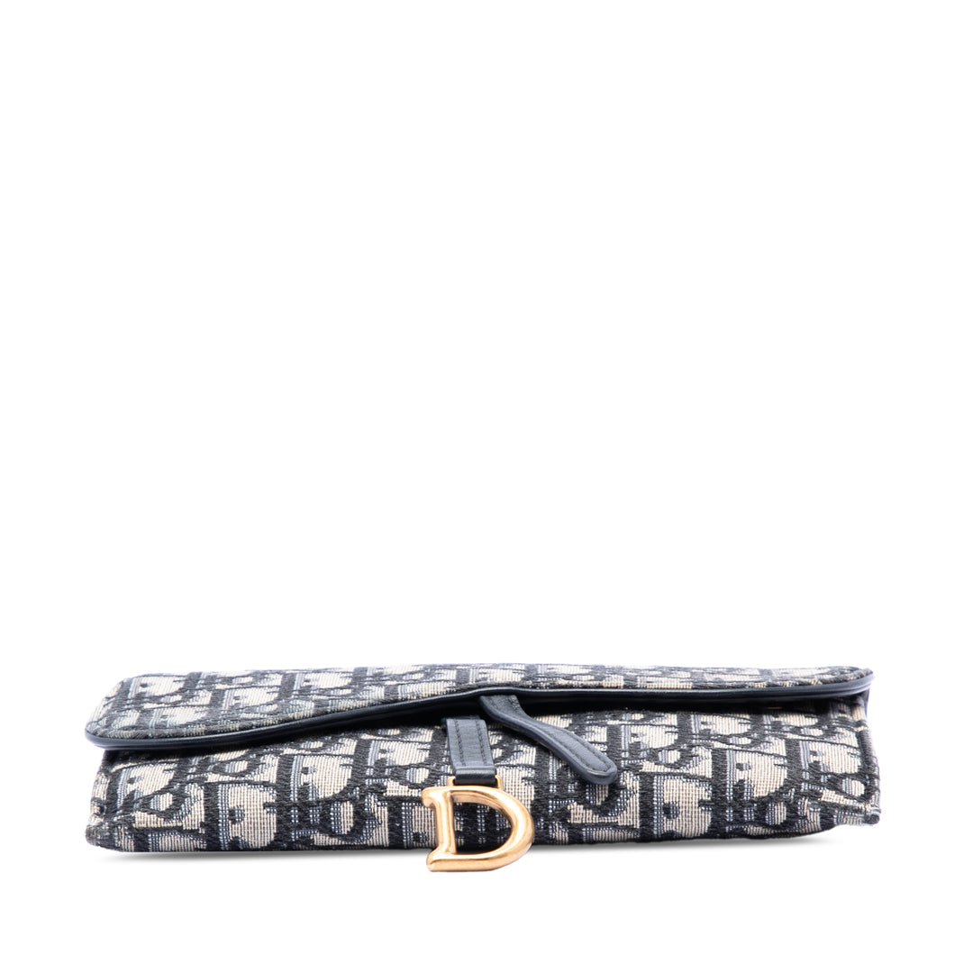 Dior Oblique Toile Saddle Wallet on Chain