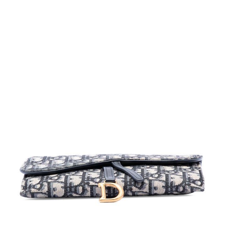 Dior Oblique Toile Saddle Wallet on Chain