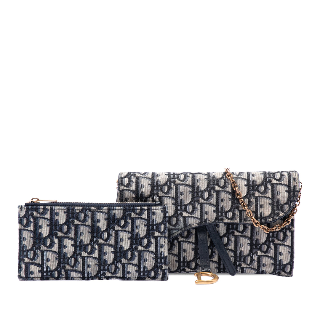 Dior Oblique Toile Saddle Wallet on Chain
