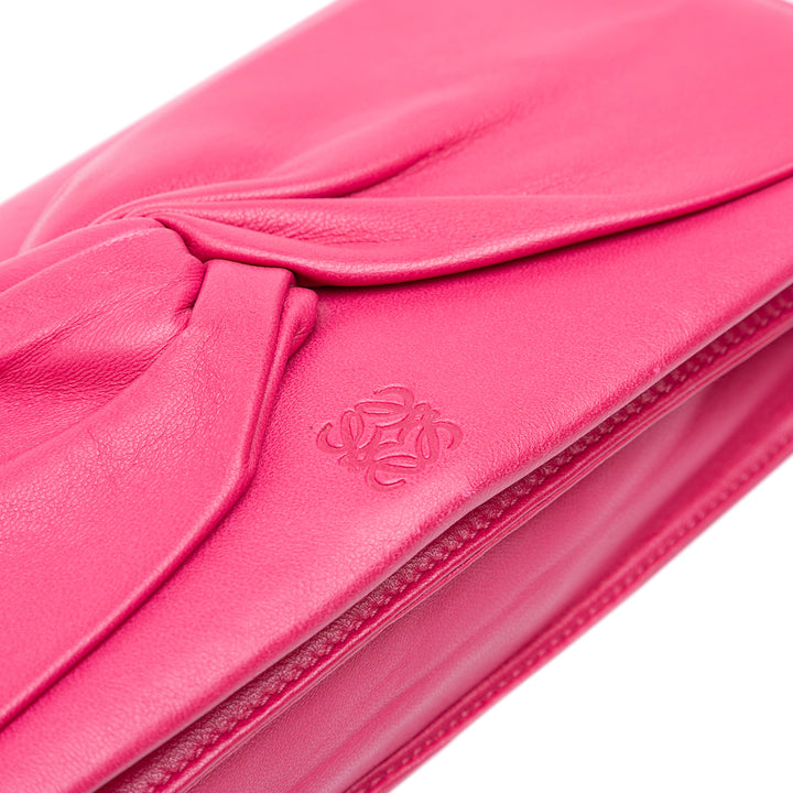 Anagram Nappa Bow Tie Clutch with Chain Pink - Gaby Paris