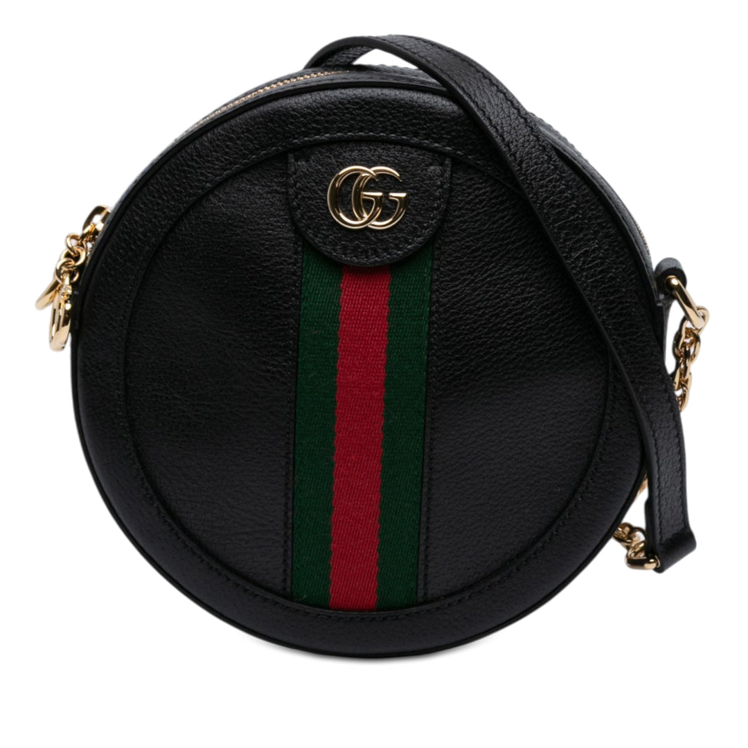 Gucci Mini Cuir de veau Web Ophidia Rond Sac porté croisé