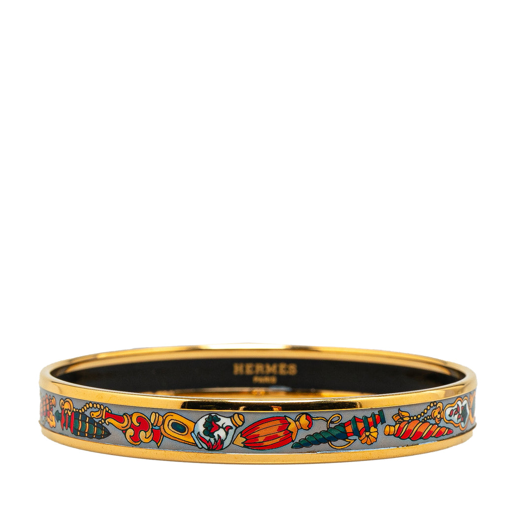 Narrow Qu Importe Le Falcon Enamel Bangle  70 Gray - Gaby Paris