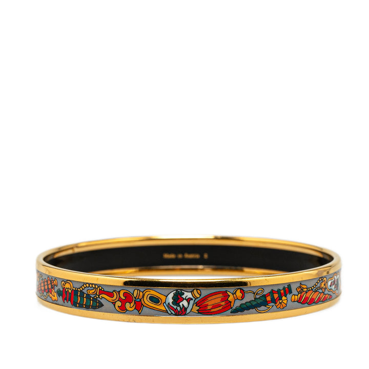 Narrow Qu Importe Le Falcon Enamel Bangle  70 Gray - Gaby Paris