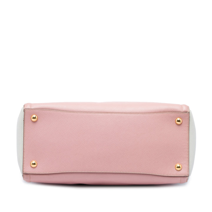 Prada Cabas Bicolore Lux Saffiano Grand Gris – vue 3 – GABY PARIS