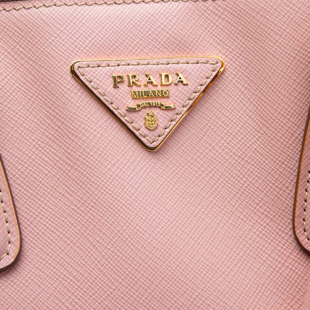 Prada Cabas Bicolore Lux Saffiano Grand Gris – vue 5 – GABY PARIS