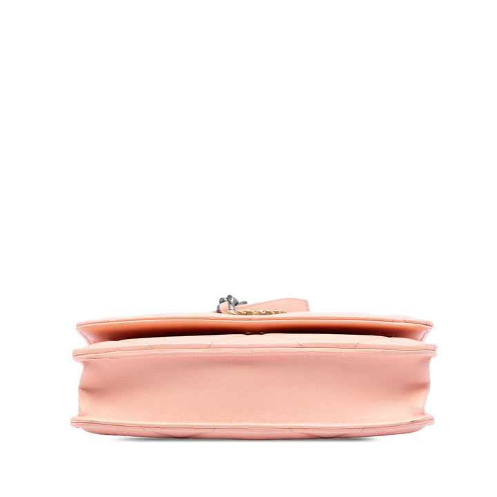 Chanel Matelassé Cuir d’agneau 19 Wallet on Chain