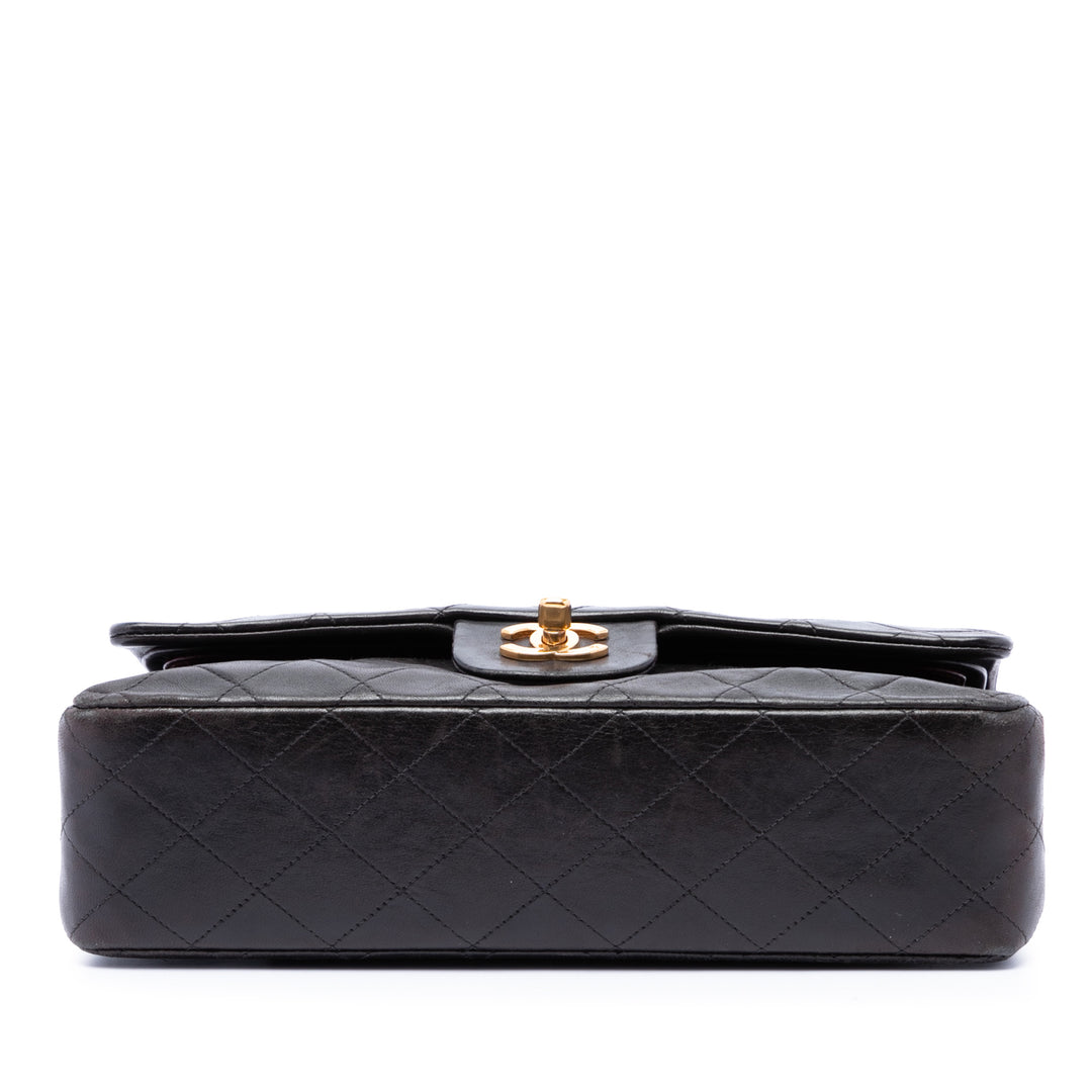 Classic Double rabat Moyen Cuir d'agneau Noir